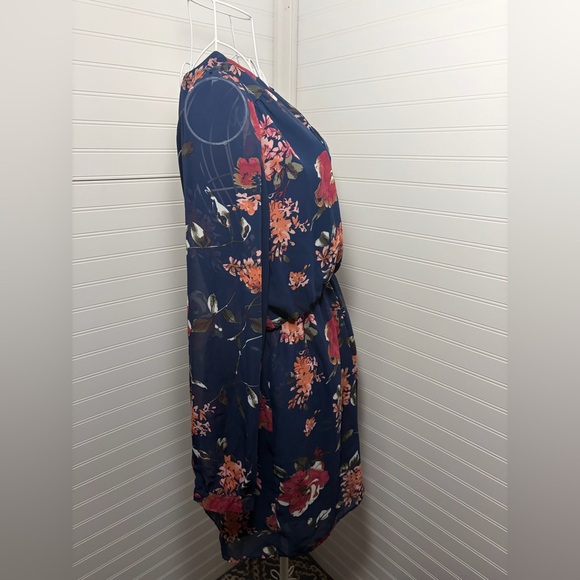 Lulu's Navy Floral Long Sleeve Dress - Picture 4 of 10